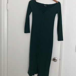 Green Midi off the shoulder dress